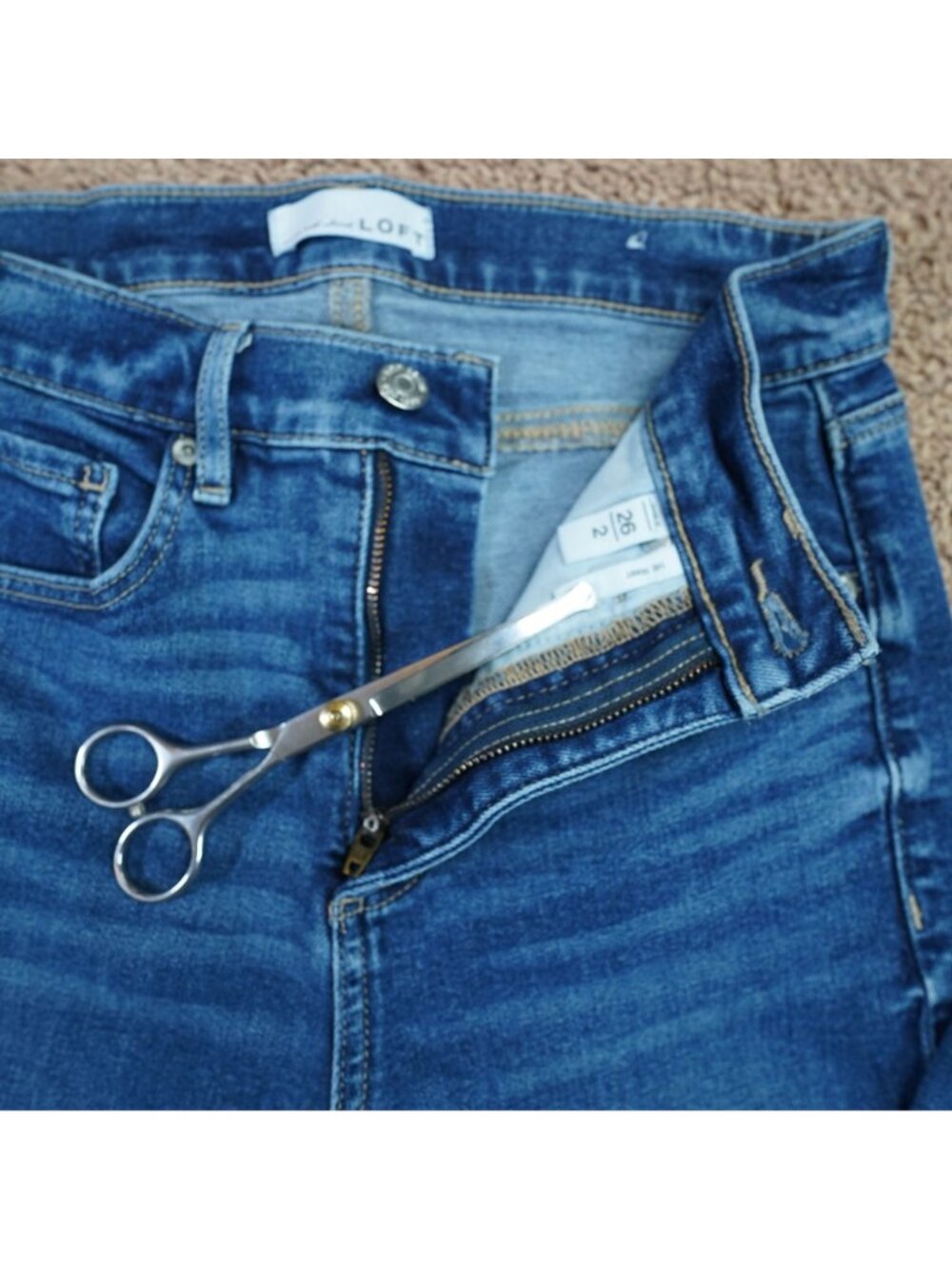 Lot of 2 Ann Taylor Loft Jean Womens 26/2 Skinny & High Waist Denim Stretch - Picture 3 of 11